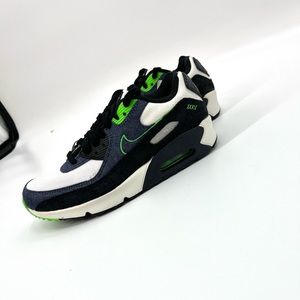 Nike Air Max 90 LTR SE ‘Black/Obsidian Scream Green’ GS Size 6Y